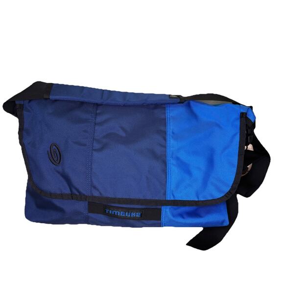 Timbuk2 Timbuktu Messenger Blue Bag Medium 17" x 13" Blue Black Strap Cycling - Picture 1 of 10
